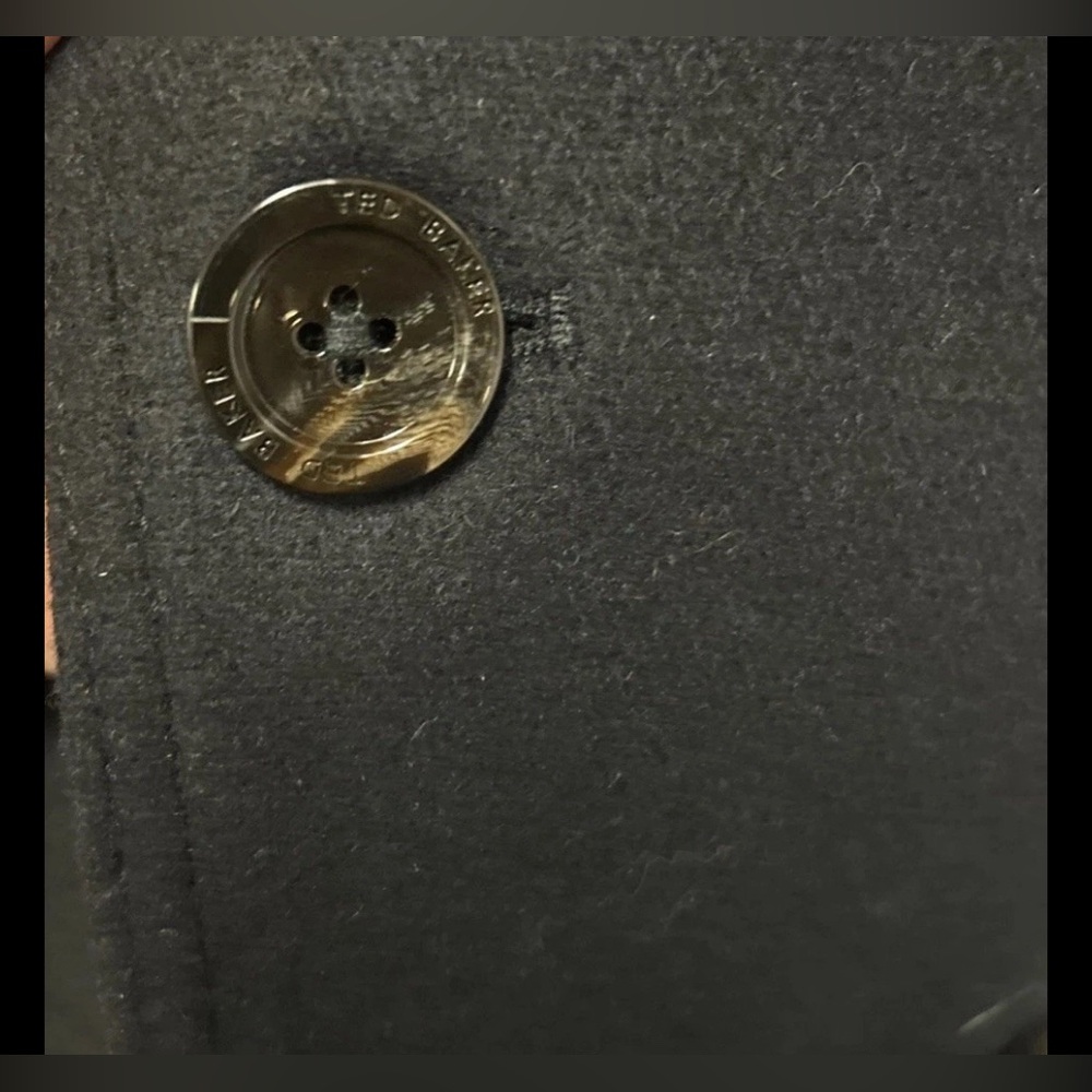 Ted Baker London Men's Zachary Double Breasted Black Overcoat Italy Wool 5(XL) - Picture 3 of 9
